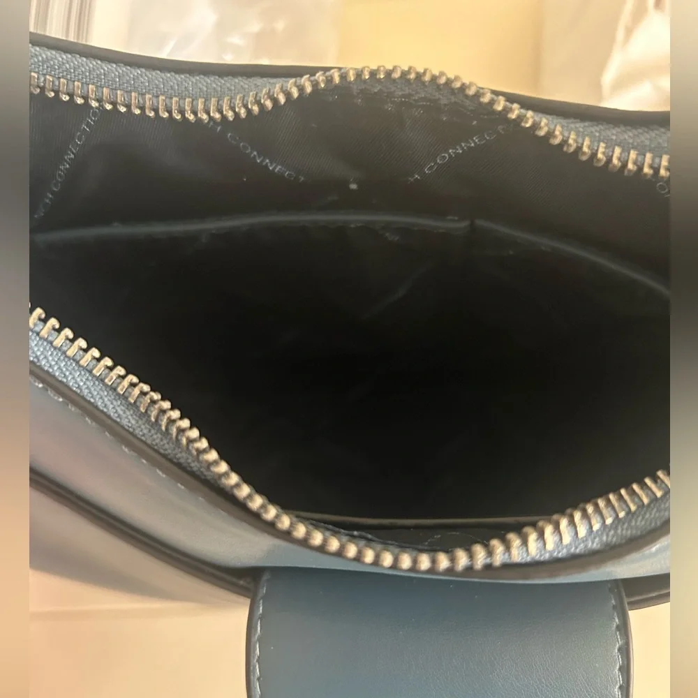 NWT FRENCH CONNECTION Smooth Ring Closure Shoulder Hobo Bag Legion Blue